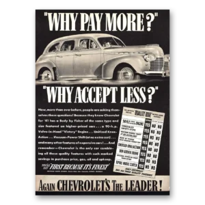 1941 Chevrolet Print Ad | Accept Less