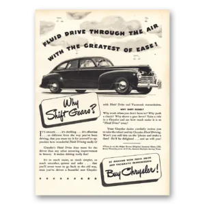 1941 Chrysler Print Ad | Fluid Drive Through The Air