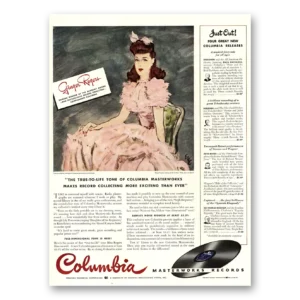 1941 Columbia Records Print Ad | Ginger Rogers