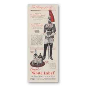 1941 Dewars White Label Print Ad | Royal Horse Guards