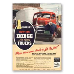 1941 Dodge Trucks Print Ad | Standard Chassis