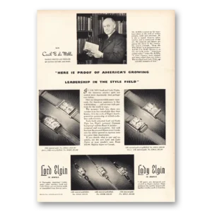1941 Elgin Watch Print Ad | Cecil B Demille