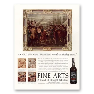 1941 Fine Arts Whiskies Print Ad | Spanish Painting