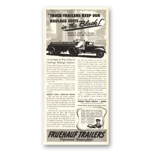 1941 Fruehauf Trailer Print Ad | Black