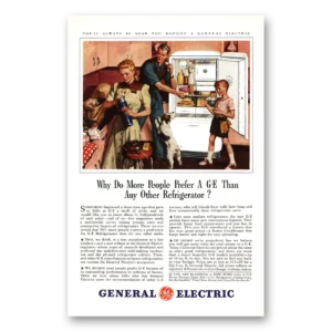 1941 General Electric Refrigerator Print Ad | People Prefer Ge