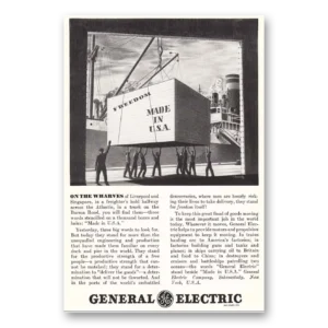1941 General Electric Print Ad | Ge Freedom Made