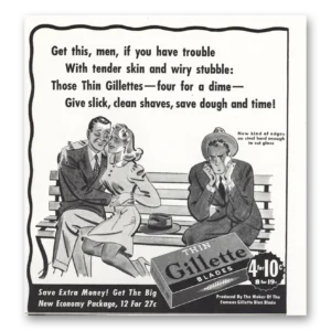 1941 Gillette Razor Blades Print Ad | Have Trouble