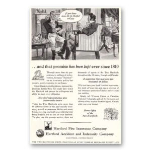 1941 Hartford Insurance Print Ad | Home Burns