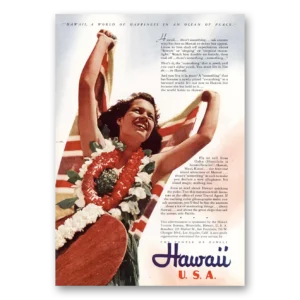 1941 Hawaii Print Ad | Usa Happiness
