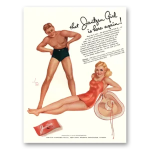 1941 Jantzen Print Ad | Girl Here Again
