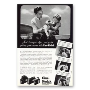 1941 Cine Kodak Camera Print Ad | Simple Steps