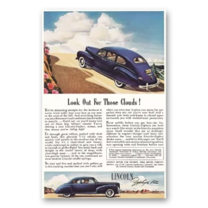 1941 Lincoln Zephyr Print Ad | Those Clouds
