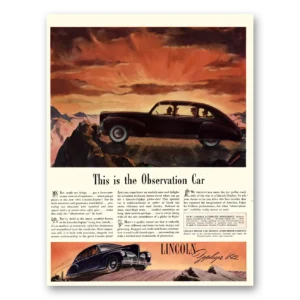 1941 Lincoln Zephyr Print Ad | Observation Car