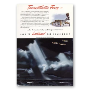 1941 Lockheed Hudson Print Ad | Transatlantic Ferry