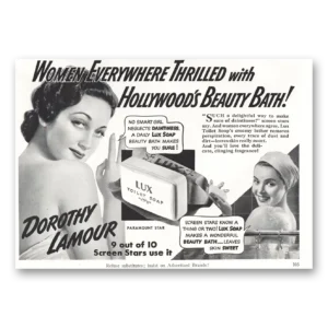 1941 Lux Soap Print Ad | Dorothy Lamour