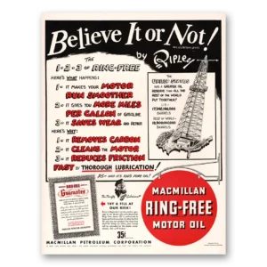 1941 Macmillan Oil Print Ad | Ring Free