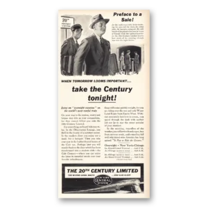 1941 New York Central Print Ad | Take The Century Tonight