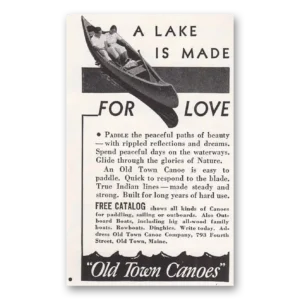 1941 Old Town Canoe Print Ad | Lake Is Made