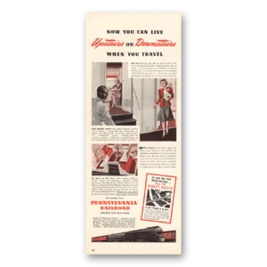 1941 Pennsylvania Railroad Print Ad | Upstairs Or Downstairs