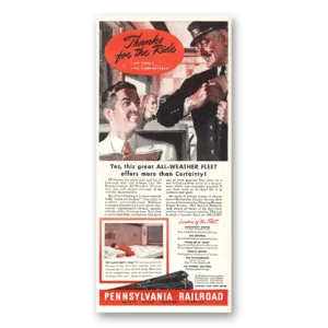 1941 Pennsylvania Railroad Print Ad | All Weather Fleet