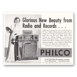 1941 Philco Radio Print Ad | Glorious Beauty