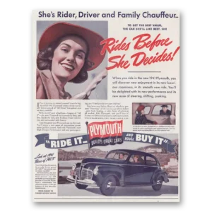 1941 Plymouth Print Ad | Family Chauffeur