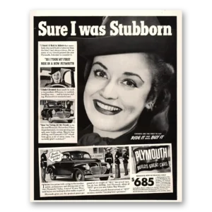 1941 Plymouth Print Ad | Stubborn