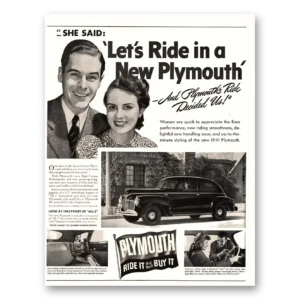 1941 Plymouth Print Ad | Lets Ride