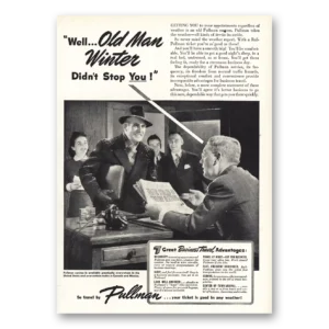 1941 Pullman Print Ad | Old Man Winter