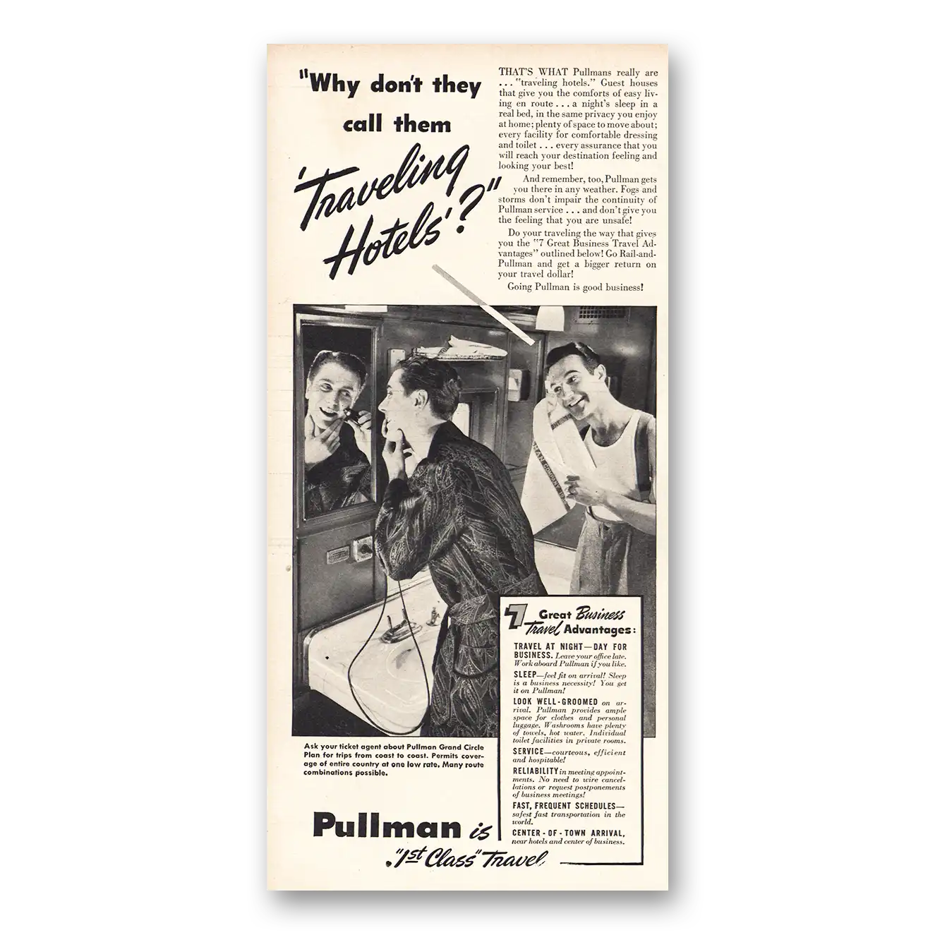 1941 Pullman Print Ad | Traveling Hotels