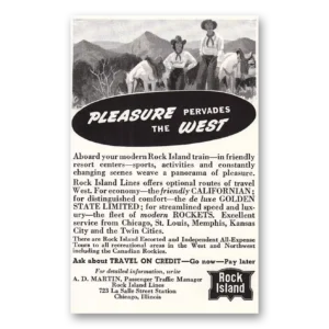 1941 Rock Island Lines Print Ad | Pervades West