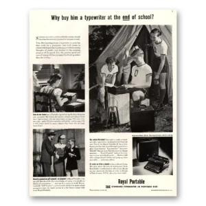 1941 Royal Typewriter Print Ad | End School