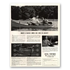 1941 Royal Typewriter Print Ad | Father Owes