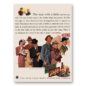 1941 Schlitz Beer Print Ad | Little Voting