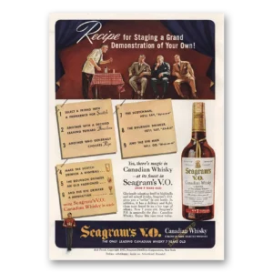 1941 Seagrams VO Whisky Print Ad | Grand Demonstration