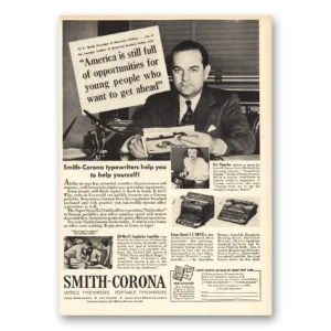 1941 Smith Corona Typewriters Print Ad | America Full Opportunities