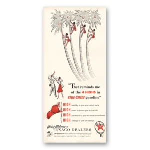 1941 Texaco Print Ad | Highs In Fire Chief Gasoline