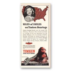 1941 Timken Roller Bearings Print Ad | Miles Of Smiles