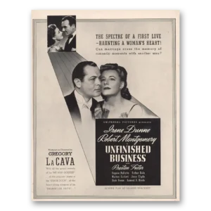 1941 Unfinished Business Movie Promo Print Ad | Irene Dunne