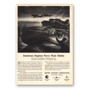 1941 United Aircraft Print Ad | American Engines