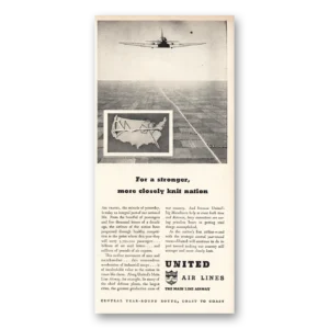 1941 United Airlines Print Ad | More Closely Knit Nation