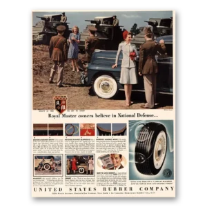 1941 US Royal Tires Print Ad | National Defense