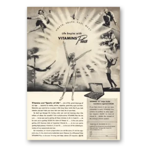 1941 Vitamins Plus Print Ad | Life Begins