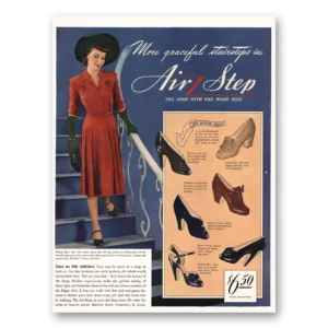 1942 Air Step Shoes Print Ad | Graceful Stairsteps