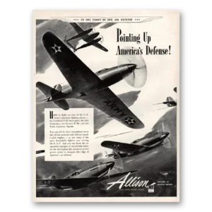 1941 Allison Aircraft Print Ad | Americas Defense