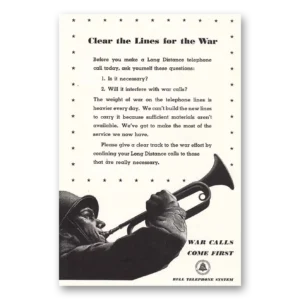 1942 Bell Telephone Print Ad | Clear Lines