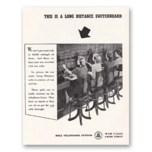 1942 Bell Telephone Print Ad | Long Distance