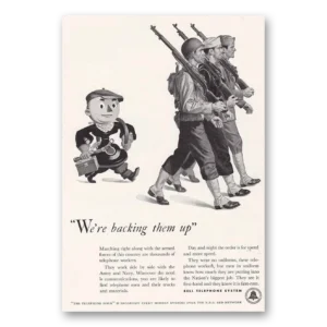 1942 Bell Telephone Print Ad | Backing Them Up