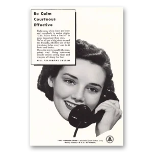 1942 Bell Telephone Print Ad | Calm Courteous