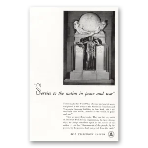 1942 Bell Telephone Print Ad | Service To Nation